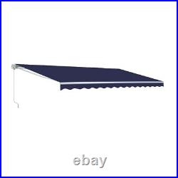 ALEKO Retractable Motorized Home Patio Canopy Awning 12 X 10 Ft Blue