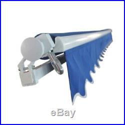 ALEKO Retractable Patio Awning 12 X 10 Ft Deck Sunshade Blue Color