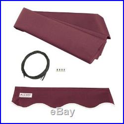 ALEKO Retractable Patio Awning 13 X 10 Ft Deck Sunshade Canopy Burgundy Color