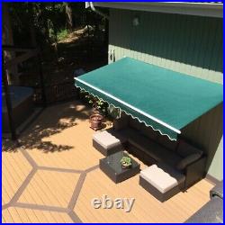 ALEKO Retractable Patio Awning 13 X 10 Ft Deck Sunshade Canopy Green Color