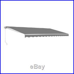 ALEKO Retractable Patio Awning 13 X 10 Ft Deck Sunshade Canopy Grey Color