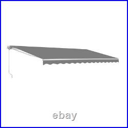 ALEKO Retractable Patio Awning 13 X 10 Ft Deck Sunshade Canopy Grey Color