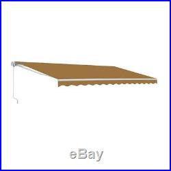 ALEKO Retractable Patio Awning 13 X 10 Ft Deck Sunshade Canopy Sand Color