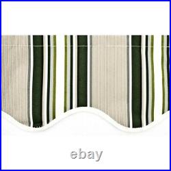 ALEKO Retractable Patio Awning 13 X 10 Ft Deck Sunshade Multistripe Green Color