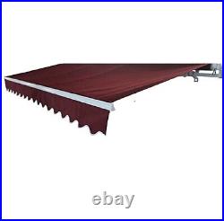 ALEKO Retractable Patio Awning 8 X 6.5 Ft Deck Sunshade Burgundy Color