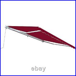 ALEKO Retractable Patio Awning 8 X 6.5 Ft Deck Sunshade Burgundy Color