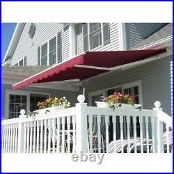 ALEKO Retractable Patio Awning 8 X 6.5 Ft Deck Sunshade Burgundy Color