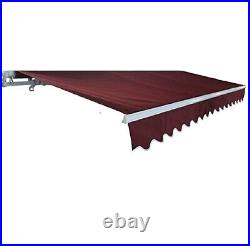 ALEKO Retractable Patio Awning 8 X 6.5 Ft Deck Sunshade Burgundy Color