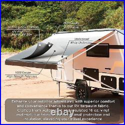 ALEKO Retractable RV Awning 16X8 ft Patio Camping Vinyl Waterproof Canopy Brown