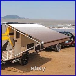 ALEKO Retractable RV Awning 20X8 ft Patio Camping Vinyl Waterproof Canopy Brown