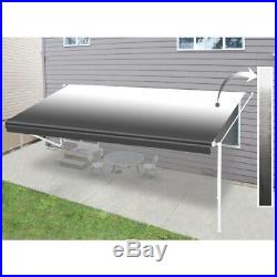 ALEKO Retractable RV or Home Patio Awning White to Black Fade Color 12Ft X 8Ft