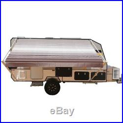 ALEKO Retractable RV or Home Patio Canopy Awning 20Ft X 8Ft Brown Stripes Color