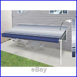 ALEKO Retractable RV or Home Patio Canopy Awning Blue Stripes Color 8Ft X 8Ft