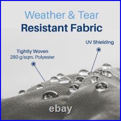 ALEKO Semi-Cassette Motorized LED Retractable 12x10 ft Patio Awning Silver Gray