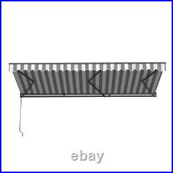ALEKO Semi-Cassette Motorized LED Retractable 16x10 ft Patio Awning Grey/White