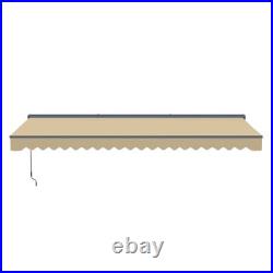 ALEKO Semi-Cassette Motorized LED Retractable 20x10 ft Patio Awning Canopy Sand