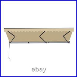 ALEKO Semi-Cassette Motorized LED Retractable 20x10 ft Patio Awning Canopy Sand