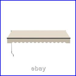 ALEKO Sunshade Black Frame Retractable Home Patio Canopy Awning 12 x 10 ft Ivory