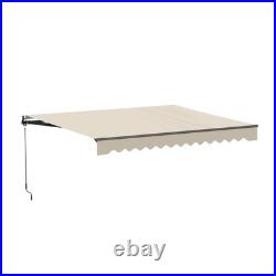 ALEKO Sunshade Black Frame Retractable Home Patio Canopy Awning 12 x 10 ft Ivory