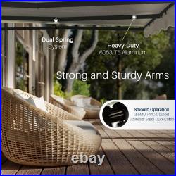 ALEKO Sunshade Black Frame Retractable Home Patio Canopy Awning 12 x 10 ft Ivory