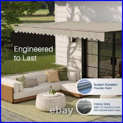 ALEKO Sunshade Black Frame Retractable Home Patio Canopy Awning 12 x 10 ft Ivory