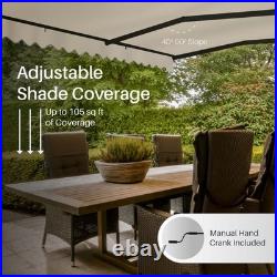 ALEKO Sunshade Black Frame Retractable Home Patio Canopy Awning 12 x 10 ft Ivory