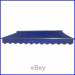 ALEKO Sunshade Half Cassette Retractable Patio Deck Awning 12x10 ft Blue Color
