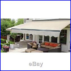 ALEKO Sunshade Half Cassette Retractable Patio Deck Awning 16x10 ft Ivory Color