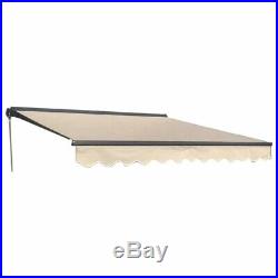 ALEKO Sunshade Half Cassette Retractable Patio Deck Awning 16x10 ft Ivory Color