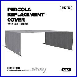 ALION HDPE Pergola Replacement Cover Panel with Rod Pockets in Grey (Custom Sizes)