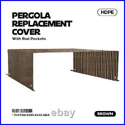 ALION HDPE Pergola Sun Shade Cover Panel with Rod Pockets in Brown (Custom Sizes)