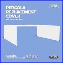 ALION Pergola Replacement Cover Panel with Rod Pockets in White (Custom Sizes)