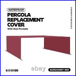 ALION Waterproof Pergola Replacement Cover Panel with Rod Pockets in Burgundy Red