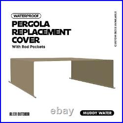 ALION Waterproof Pergola Replacement Cover Panel with Rod Pockets in Muddy Water