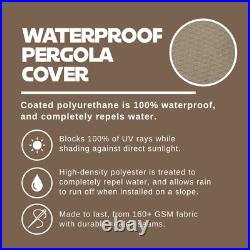 ALION Waterproof Pergola Replacement Custom Cover Panel with Rod Pockets 6 Colors