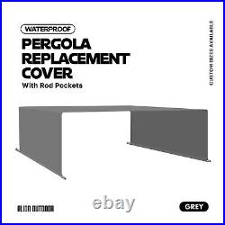 ALION Waterproof Pergola Replacement Custom Cover Panel with Rod Pockets in Grey