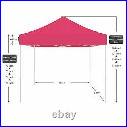 AMERICAN PHOENIX 10x10 Ft Pink Pop Up Canopy Tent Portable Beach Sun Shelter