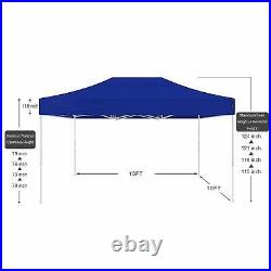 AMERICAN PHOENIX 10x15 Ft Blue Pop Up Canopy Tent Portable Commercial Instant