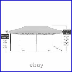 AMERICAN PHOENIX 10x20 Ft White Canopy Tent Pop Up Portable Instant Heavy Duty