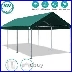 PHI VILLA 10x20 Ft Heavy Duty Carport Canopy – Beige Steel Frame Polyethylene Roof, Waterproof