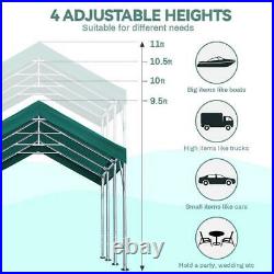 Adjustable Carport 10'x20' Heavy Duty Car Shelter Storage Canopy Boat Cover Shed