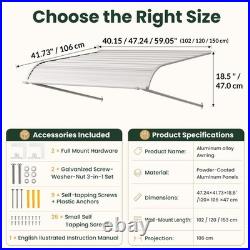 Aluminum Window Awning Door Canopy Arc-Shaped Solid Metal Exterior Awning