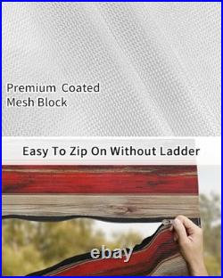 American Flag RV Awning Sun Shade Screen 9' x 15'3, 9 x 15.3 Ft Red Blue Brown