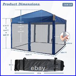 Aoodor 12'x12'/10'x10' Pop Up Canopy Tent Portable Shade Canopy with Mesh