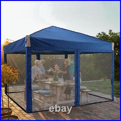 Aoodor 12'x12'/10'x10' Pop Up Canopy Tent Portable Shade Canopy with Mesh