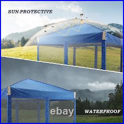 Aoodor 12'x12'/10'x10' Pop Up Canopy Tent Portable Shade Canopy with Mesh