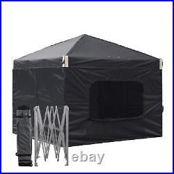 Aoodor 12'x12'/10'x10'Pop Up Canopy Tent Portable Shade Canopy with Sidewall