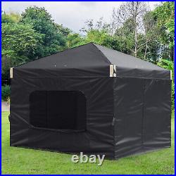 Aoodor 12'x12'/10'x10'Pop Up Canopy Tent Portable Shade Canopy with Sidewall