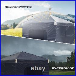 Aoodor 12'x12'/10'x10'Pop Up Canopy Tent Portable Shade Canopy with Sidewall