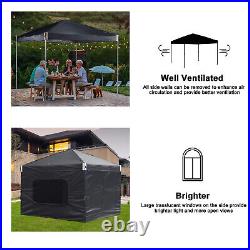 Aoodor 12'x12'/10'x10'Pop Up Canopy Tent Portable Shade Canopy with Sidewall